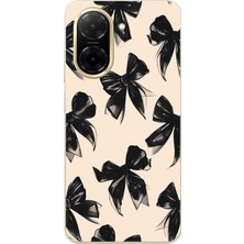 TechTree Redmi A5 Uyumlu Siyah Fiyonk Kurdele Baskılı Silikon Kılıf