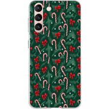 TechTree Samsung Galaxy S21 Uyumlu Yılbaşı Çam Ağacı ve Baston Şeker Baskılı Silikon Kılıf