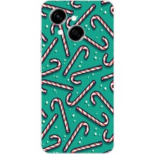 TechTree Tecno Spark Go 1 Uyumlu Yılbaşı Ruhu Baston Şeker ve Kar Taneli Baskılı Silikon Kılıf