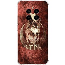 TechTree Realme 12 4g-12 Plus Uyumlu Göktürk Yazılı ve Bozkurt Desenli Baskılı Silikon Kılıf