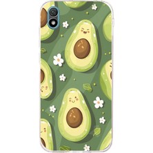 TechTree Huawei Y5 2019 - Honor 8s Uyumlu Yeşil Zeminli Sevimli Avokado Baskılı Silikon Kılıf