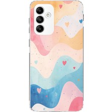 TechTree Samsung Galaxy A05S Uyumlu Pastel Renkli Dalgalı ve Kalp Baskılı Silikon Kılıf