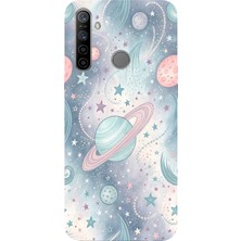TechTree Realme 5i - 6i - C3 Uyumlu Soft Renkli Gezegenler Baskılı Silikon Kılıf