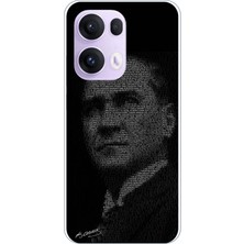 TechTree Oppo Reno 13 Pro Uyumlu Gençliğe Hitabe Yazılı Atatürk Silüeti Baskılı Silikon Kılıf