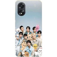 TechTree Oppo A38 Uyumlu Tray Kids K-Pop Grubu ve Skzoo Temalı Baskılı Silikon Kılıf