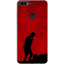 TechTree Huawei Y7 2018 - Honor 7c Uyumlu Gölge ve Siluet Detaylı Atatürk Baskılı Silikon Kılıf