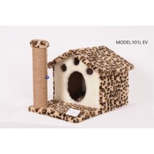 Feyza Design Kedi Tırmalama Platformu Leopar Desenli 55 cm Ev Dekorasyonu
