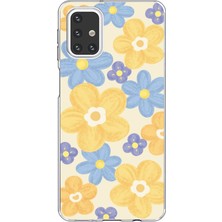 TechTree Samsung Galaxy M31S Uyumlu Soft Pastel Çiçek Bahçesi Baskılı Silikon Kılıf