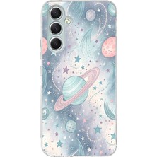 TechTree Samsung Galaxy A34 Uyumlu Soft Renkli Gezegenler Baskılı Silikon Kılıf