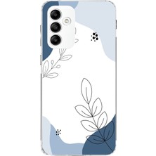 TechTree Samsung Galaxy A05S Uyumlu Mavi Huzur Şekiller ve Botanik Çizgiler Baskılı Silikon Kılıf