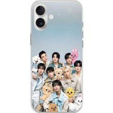 TechTree iPhone 16 Plus Uyumlu Tray Kids K-Pop Grubu ve Skzoo Temalı Baskılı Silikon Kılıf