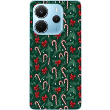 TechTree Redmi Note 14 4g Uyumlu Yılbaşı Çam Ağacı ve Baston Şeker Baskılı Silikon Kılıf