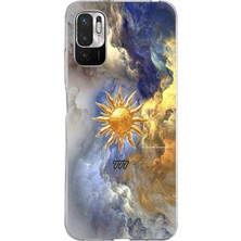 TechTree Redmi Note 10 5g Uyumlu 777 Güneş ve Bulut Tasarım Baskılı Silikon Kılıf