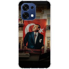 TechTree Oppo A6 Pro Uyumlu Dev Bayrak Detaylı Atatürk Baskılı Silikon Kılıf