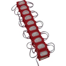 Powerr Led Aydınlatma 12 Volt 1.2 Watt Dar Açılı Tek Lensli Kırmızı LED Modül IP65 10 Adet Modül