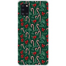 TechTree Samsung Galaxy A31 Uyumlu Yılbaşı Çam Ağacı ve Baston Şeker Baskılı Silikon Kılıf