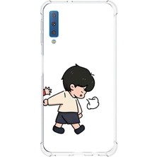 TechTree Samsung Galaxy A7 2018 Uyumlu Zorla Götürülen Sevgili - Çift Kombini Baskılı Silikon Kılıf