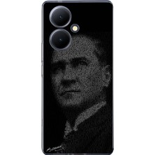 TechTree Vivo V29 Lite 5g Uyumlu Gençliğe Hitabe Yazılı Atatürk Silüeti Baskılı Silikon Kılıf