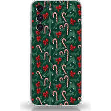 TechTree Samsung Galaxy S21 Fe Uyumlu Yılbaşı Çam Ağacı ve Baston Şeker Baskılı Silikon Kılıf