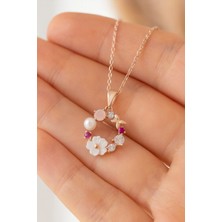 Çekirdek Jewelry 925 Ayar Gümüş Manolya Çiçekli Kolye