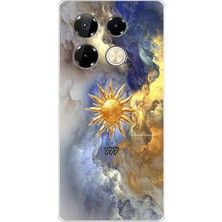 TechTree Infinix Note 40 Pro Uyumlu 777 Güneş ve Bulut Tasarım Baskılı Silikon Kılıf