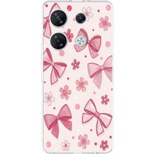 TechTree Infinix Gt 20 Pro Uyumlu Pembe Fiyonk, Çiçek ve Puantiye Baskılı Silikon Kılıf