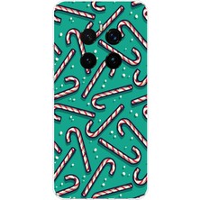 TechTree Honor Magic 7 Pro Uyumlu Yılbaşı Ruhu Baston Şeker ve Kar Taneli Baskılı Silikon Kılıf