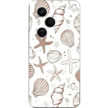 TechTree Honor 400 Pro Uyumlu Kahverengi Deniz Yıldızı ve Kabuklu Baskılı Silikon Kılıf