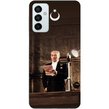 TechTree Samsung Galaxy M14 Uyumlu Atatürk Ilk Meclis Konuşması Baskılı Silikon Kılıf