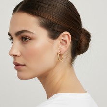 PIEDORA GOLD 14 Ayar Altın Düz Halka Küpe | Klasik ve Günlük Kullanıma Uygun