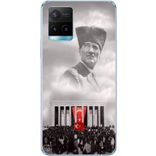 TechTree Vivo Y21S Uyumlu Bulutların Üzerindeki Lider Kalpaklı Atatürk Baskılı Silikon Kılıf