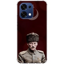 TechTree Oppo A6 Pro Uyumlu Ay Yıldız ve Başkomutan Atatürk Baskılı Silikon Kılıf