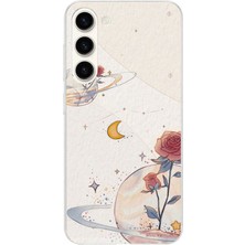 TechTree Samsung Galaxy S25 Plus Uyumlu Gezegen, Yıldız ve Gül Baskılı Silikon Kılıf