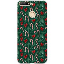 TechTree Huawei Y6 2018 - Honor 7A Uyumlu Yılbaşı Çam Ağacı ve Baston Şeker Baskılı Silikon Kılıf