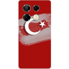 TechTree Infinix Note 40 Pro Uyumlu Türkiye Harita Detaylı Türk Bayrağı Baskılı Silikon Kılıf
