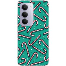 TechTree Redmi 15 4g Uyumlu Yılbaşı Ruhu Baston Şeker ve Kar Taneli Baskılı Silikon Kılıf