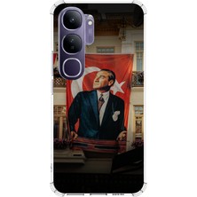 TechTree Vivo V40 Lite Uyumlu Dev Bayrak Detaylı Atatürk Baskılı Silikon Kılıf