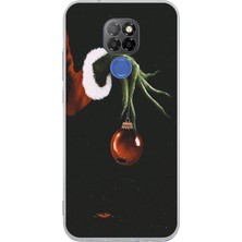 TechTree General Mobile Gm 20 Uyumlu Grinch Yeşil El ve Kırmızı Yılbaşı Topu Baskılı Silikon Kılıf