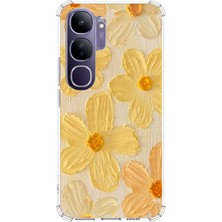 TechTree Vivo V40 Lite Uyumlu Güneşin Dokunuşu Sarı Papatya Baskılı Silikon Kılıf