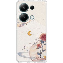 TechTree Redmi Note 13 Pro 4g Uyumlu Gezegen, Yıldız ve Gül Baskılı Silikon Kılıf