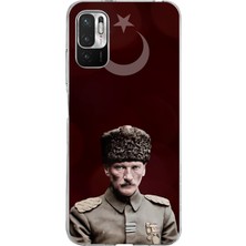 TechTree Redmi Note 10 5g Uyumlu Ay Yıldız ve Başkomutan Atatürk Baskılı Silikon Kılıf