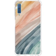 TechTree Samsung Galaxy A7 2018 Uyumlu Modern Renk Paleti Baskılı Silikon Kılıf