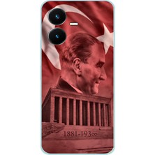 TechTree Vivo Y22 Uyumlu Atatürk Portresi ve Anıtkabir Baskılı Silikon Kılıf