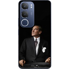 TechTree Vivo Y19S Uyumlu Ufka Bakan Lider Atatürk Baskılı Silikon Kılıf