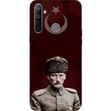 TechTree Realme 5i - 6i - C3 Uyumlu Ay Yıldız ve Başkomutan Atatürk Baskılı Silikon Kılıf