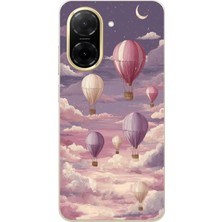 TechTree Redmi A5 Uyumlu Mor Gökyüzü ve Uçan Balon Baskılı Silikon Kılıf