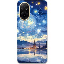 TechTree Redmi A5 Uyumlu Yıldızlı Gökyüzü ve Şehir Silüeti Baskılı Silikon Kılıf