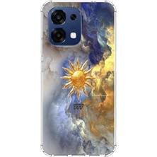TechTree Oppo A6 Pro Uyumlu 777 Güneş ve Bulut Tasarım Baskılı Silikon Kılıf