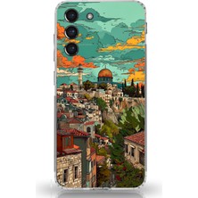 TechTree Samsung Galaxy S21 Fe Uyumlu Özgür Filistin ve Kubbetüs Sahra Baskılı Silikon Kılıf