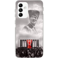 TechTree Samsung Galaxy A05S Uyumlu Bulutların Üzerindeki Lider Kalpaklı Atatürk Baskılı Silikon Kılıf